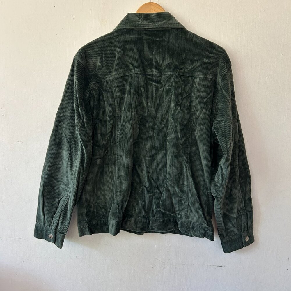 Denim & Co Green Corduroy Jacket Womens Medium Button Front Pockets Regency - Picture 6 of 6